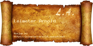 Leimeter Arnold névjegykártya